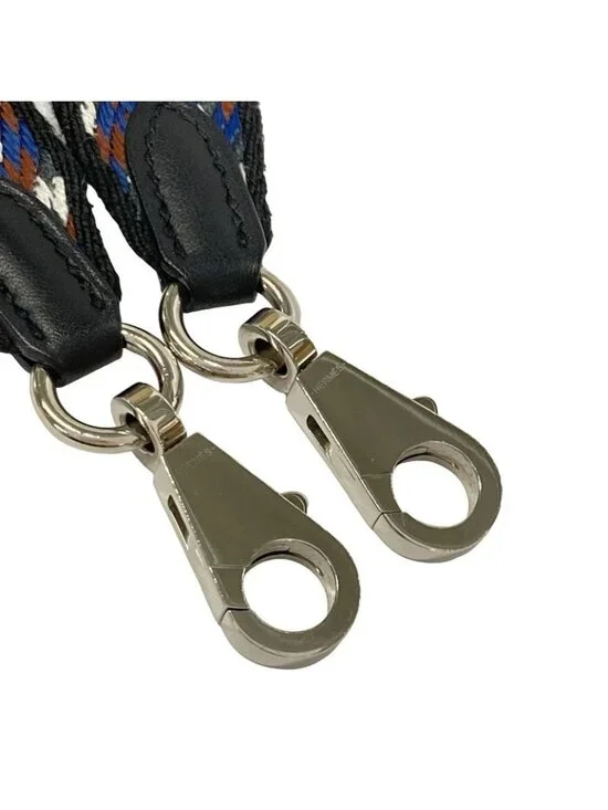 Hermes Shoulder Strap Bandouliere Sangles Zigzag 25 mm Black Gold Multi Silver - Picture 4 of 6